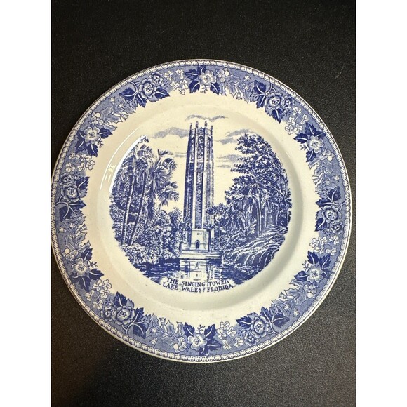 3 Alfred Meakin Blue Florida Souvenir Plates 7" - Picture 5 of 9